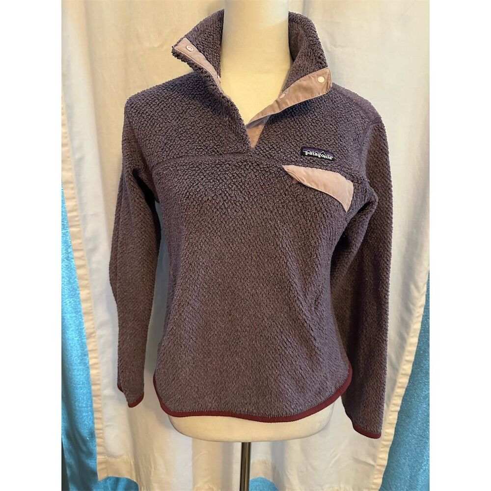 Patagonia Women's Purple Fleece Pullover 1/4 Snap Button Size S